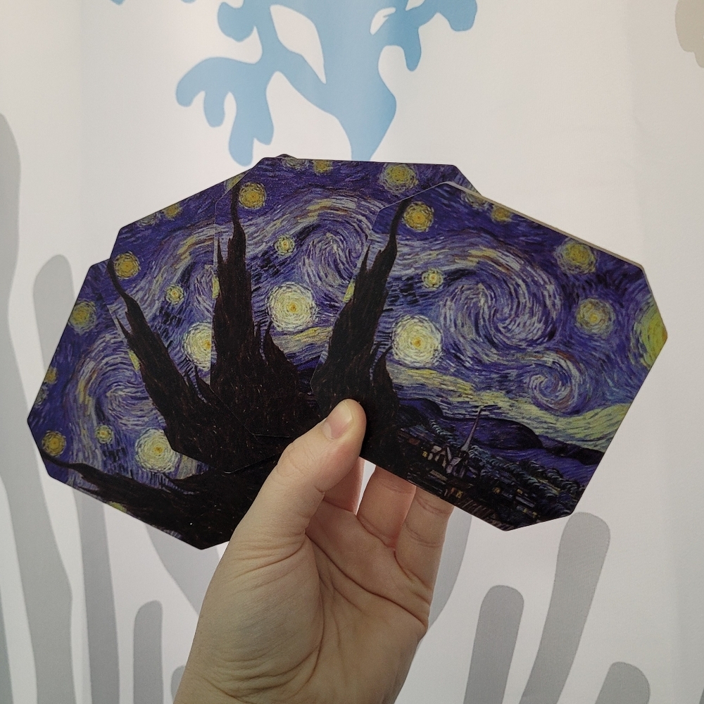Society6 starry night coasters set of 4